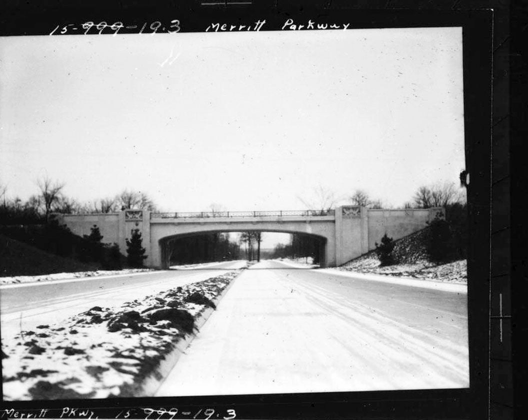 Historic Photo : Merritt Parkway, Grumman Avenue Bridge, Spanning Merritt Parkway, Norwalk, Fairfield County, CT 1 Photograph