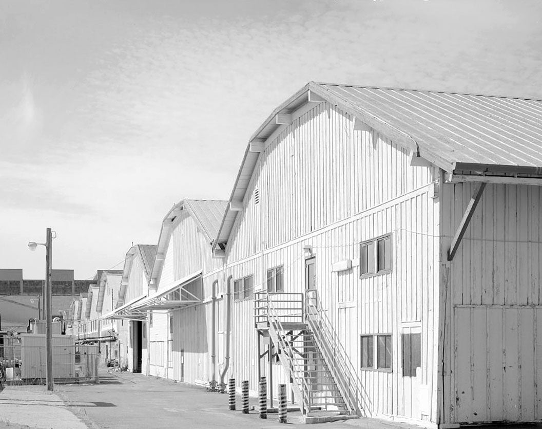 Historic Photo : Mare Island Naval Shipyard, Coal Sheds, Waterfront Avenue, northwest corner of Waterfront Avenue & Fourth Street, Vallejo, Solano County, CA 1 Photograph