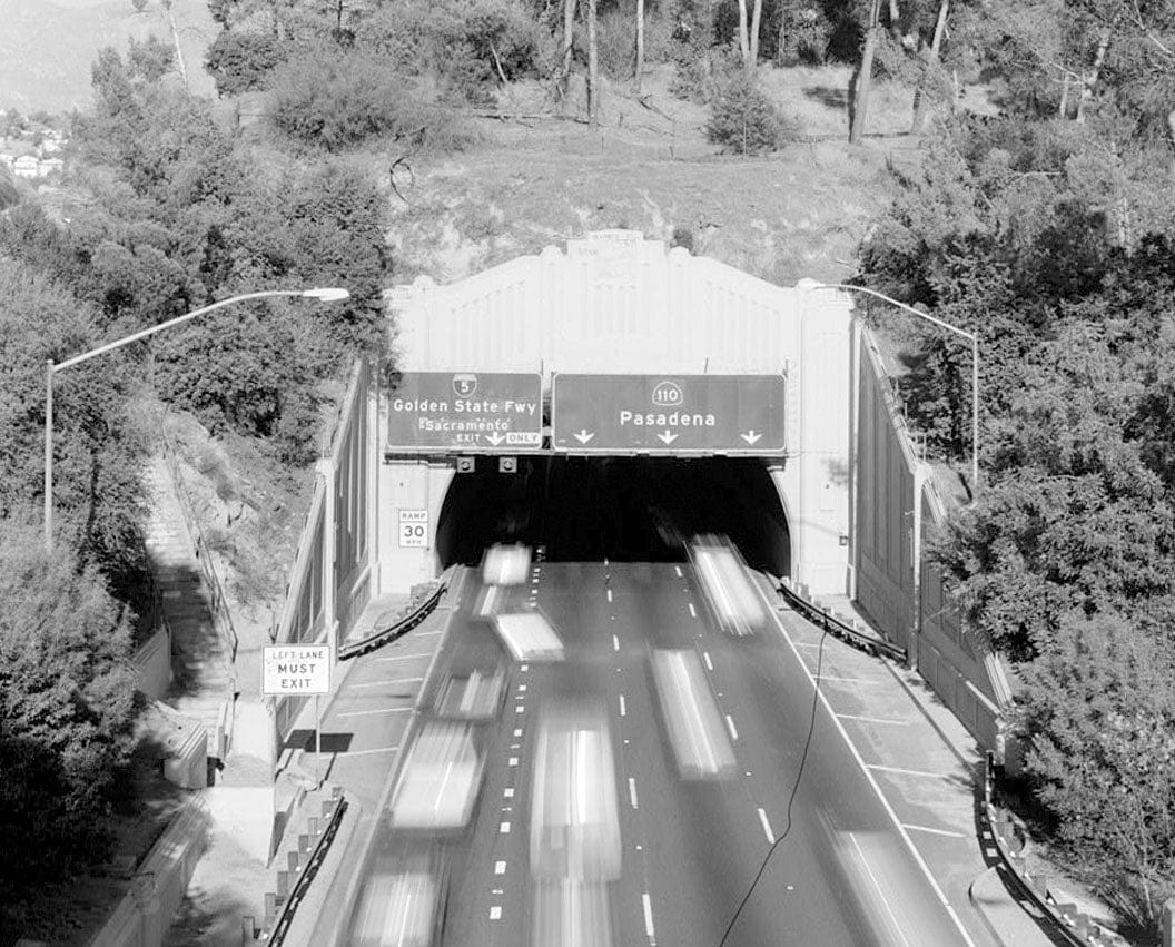 Historic Photo : Figueroa Street Tunnels, Mileposts 24.90, 25.14, 25.28, & 25.37 on Arroyo Seco Parkway, Los Angeles, Los Angeles County, CA 4 Photograph