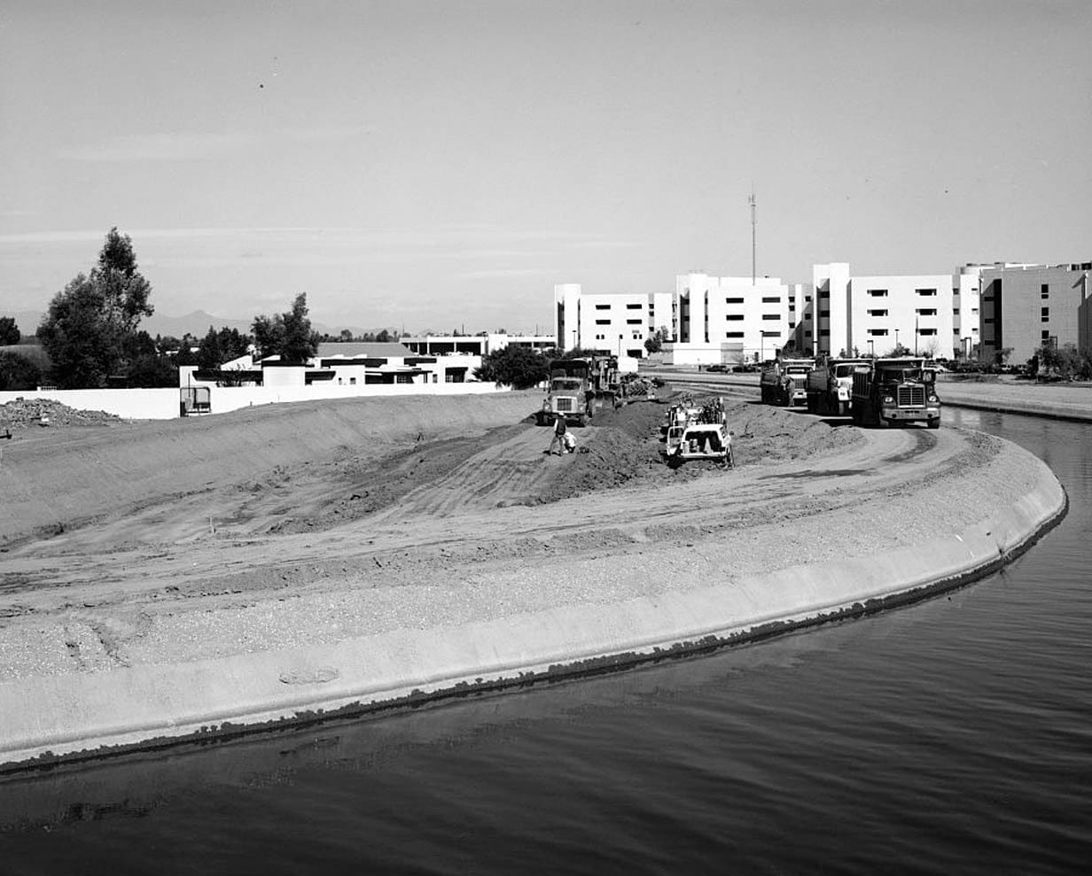 Historic Photo : Tempe Canal, South Side Salt River in Tempe, Mesa & Phoenix, Tempe, Maricopa County, AZ 2 Photograph