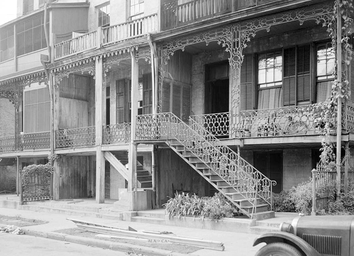 Historic Photo : Bloodgood's Row, 306, 308 & 310 Monroe Street, Mobile, Mobile County, AL 1 Photograph