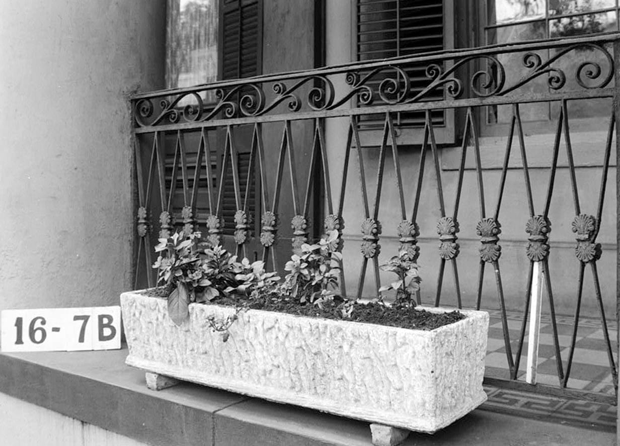 Historic Photo : Brooks House (Ironwork), 108 North Conception Street, Mobile, Mobile County, AL 1 Photograph