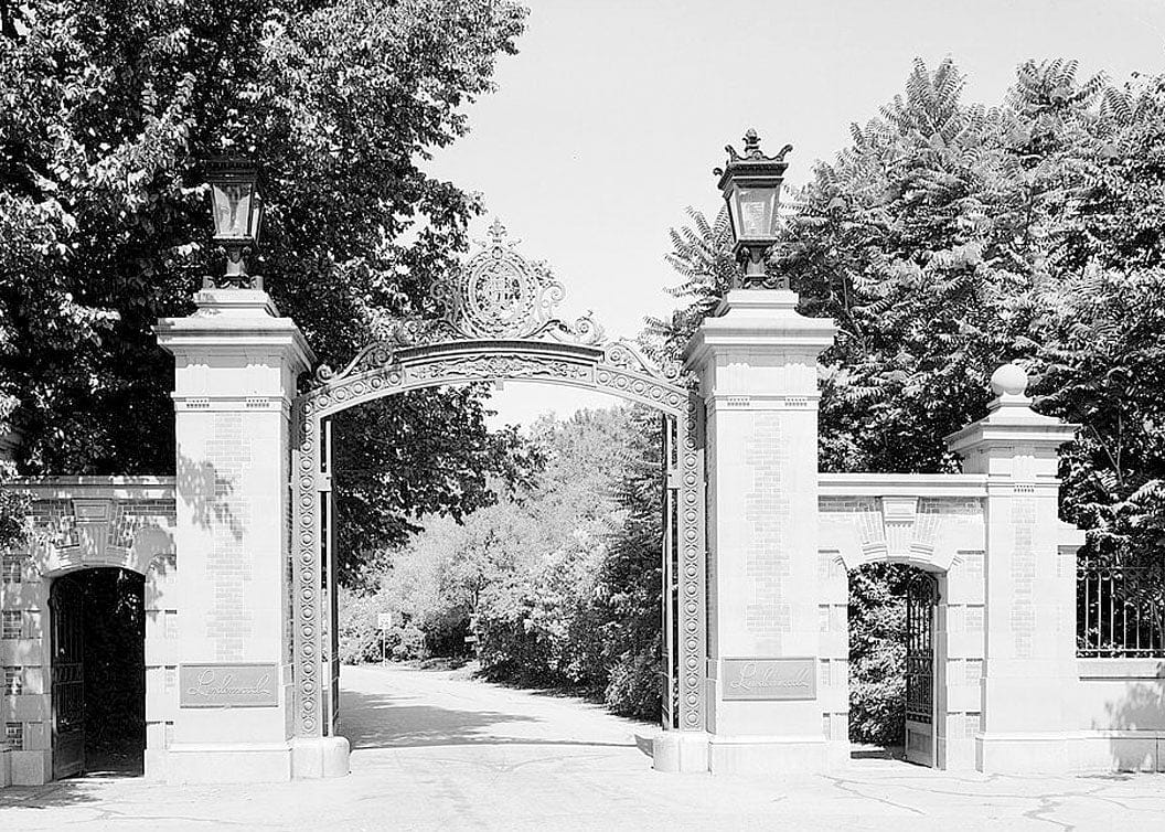 Historic Photo : Linden Towers Gates, Middlefield Road at James Lane, Atherton, San Mateo County, CA 1 Photograph