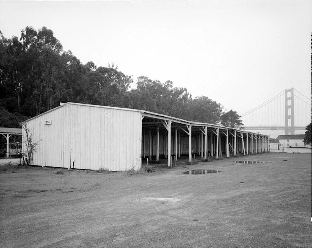 Historic Photo : Presidio of San Francisco, Motor Vehicle Shed Type, West end of Crissy Field, San Francisco, San Francisco County, CA 4 Photograph