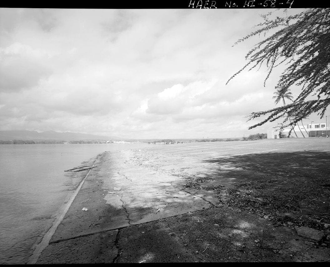 Historic Photo : U.S. Naval Base, Pearl Harbor, Seaplane Runway, Southern tip of Ford Island, near Lexington Boulevard, Pearl City, Honolulu County, HI 1 Photograph