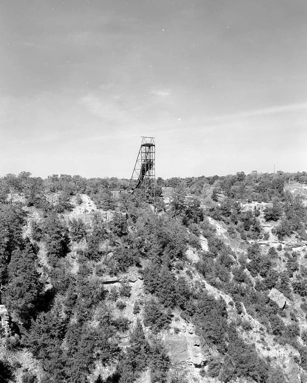 Historic Photo : Orphan Lode Mine, Headframe, North of West Rim Road between Powell Point and Maricopa Point, South Rim, Grand Canyon Village, Coconino County, AZ 6 Photograph