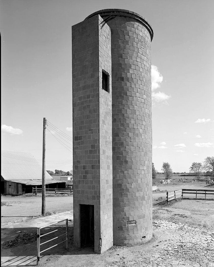 Historic Photo : Nunes Dairy, Clay Tile Silo, 9854 Bruceville Road, Elk Grove, Sacramento County, CA 2 Photograph