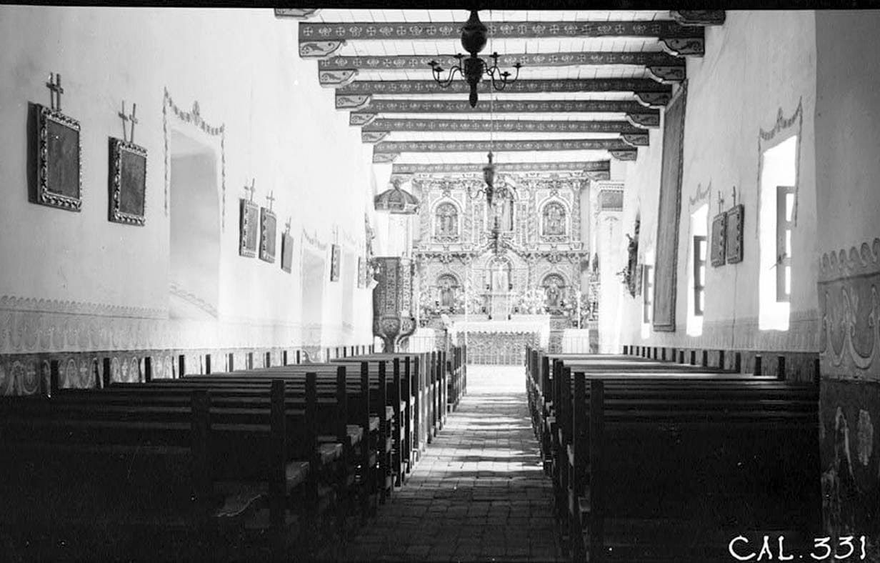 Historic Photo : Mission San Juan Capistrano, Serra's Church, Olive Street, between U.S. Highway 101 & Main Street, San Juan Capistrano, Orange County, CA 1 Photograph