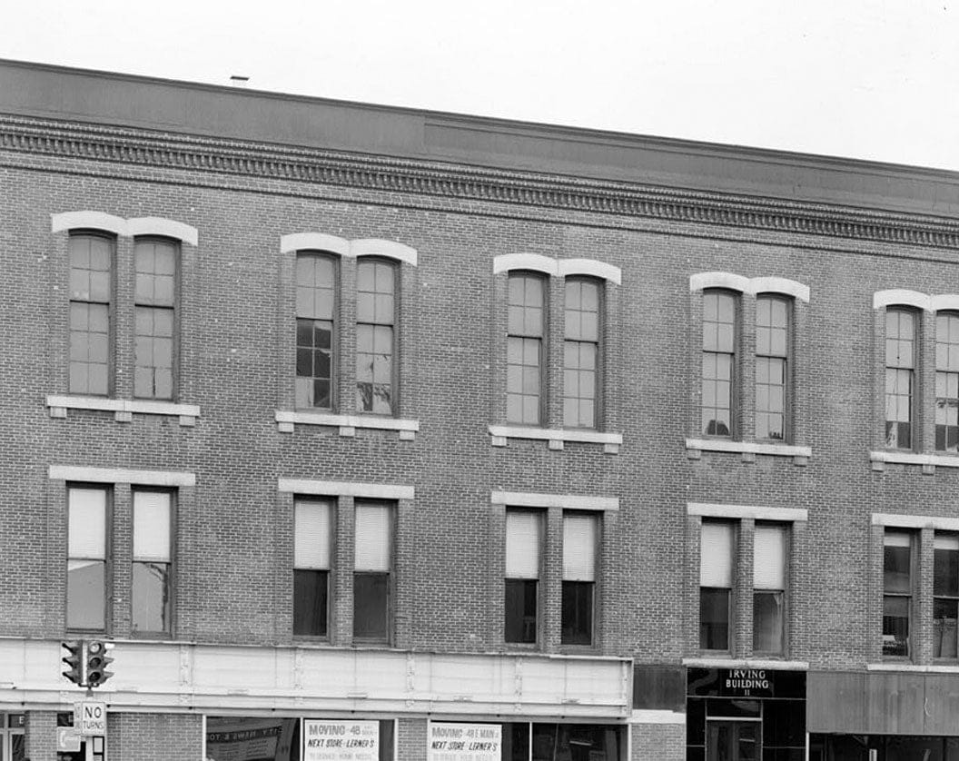 Historic Photo : Hotchkiss Block (Irving Block), 11 East Main Street, Waterbury, New Haven County, CT 1 Photograph