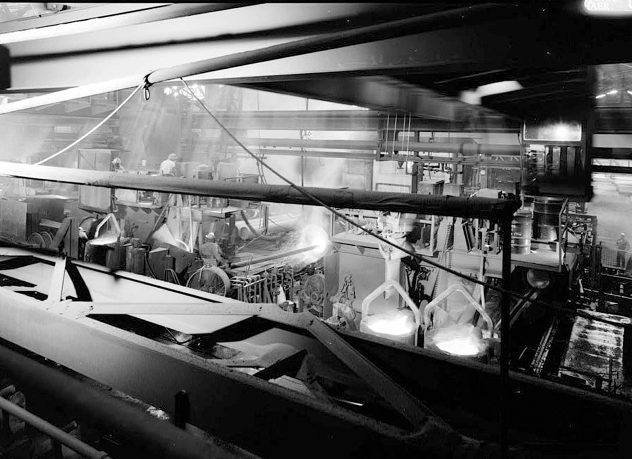 Historic Photo : United States Pipe & Foundry Company Plant, Pipe Casting & Testing Area, 2023 St. Louis Avenue at I-20/59, Bessemer, Jefferson County, AL 13 Photograph