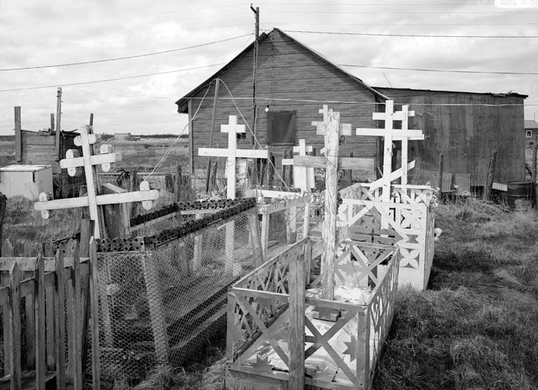Historic Photo : St. Jacob Russian Orthodox Church, Churchyard, Napaskiak, Bethel Census Area, AK 1 Photograph