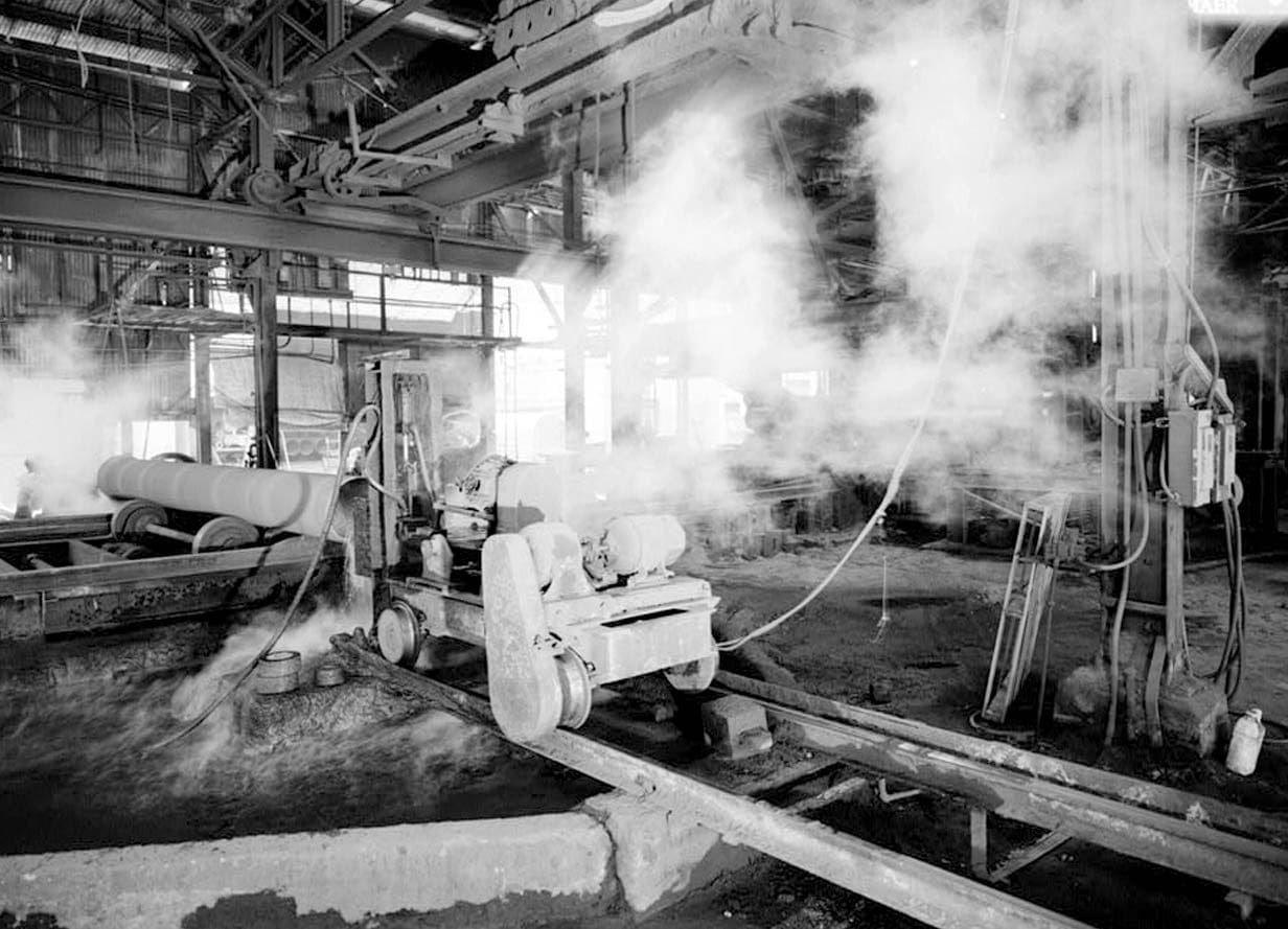 Historic Photo : United States Pipe & Foundry Company Plant, Pipe Casting & Testing Area, 2023 St. Louis Avenue at I-20/59, Bessemer, Jefferson County, AL 6 Photograph