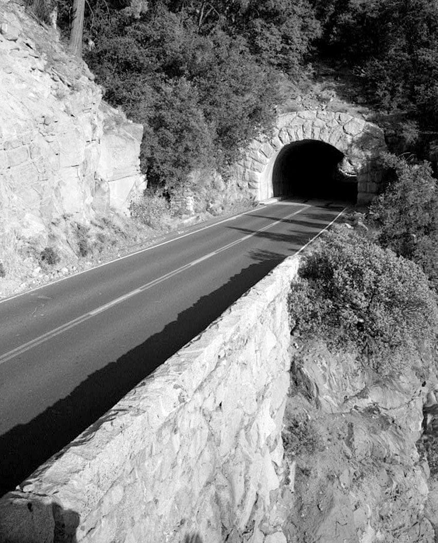 Historic Photo : Big Oak Flat Road Tunnel No. 1, Through mountain spur on New Big Oak Flat Road, Yosemite Village, Mariposa County, CA 4 Photograph