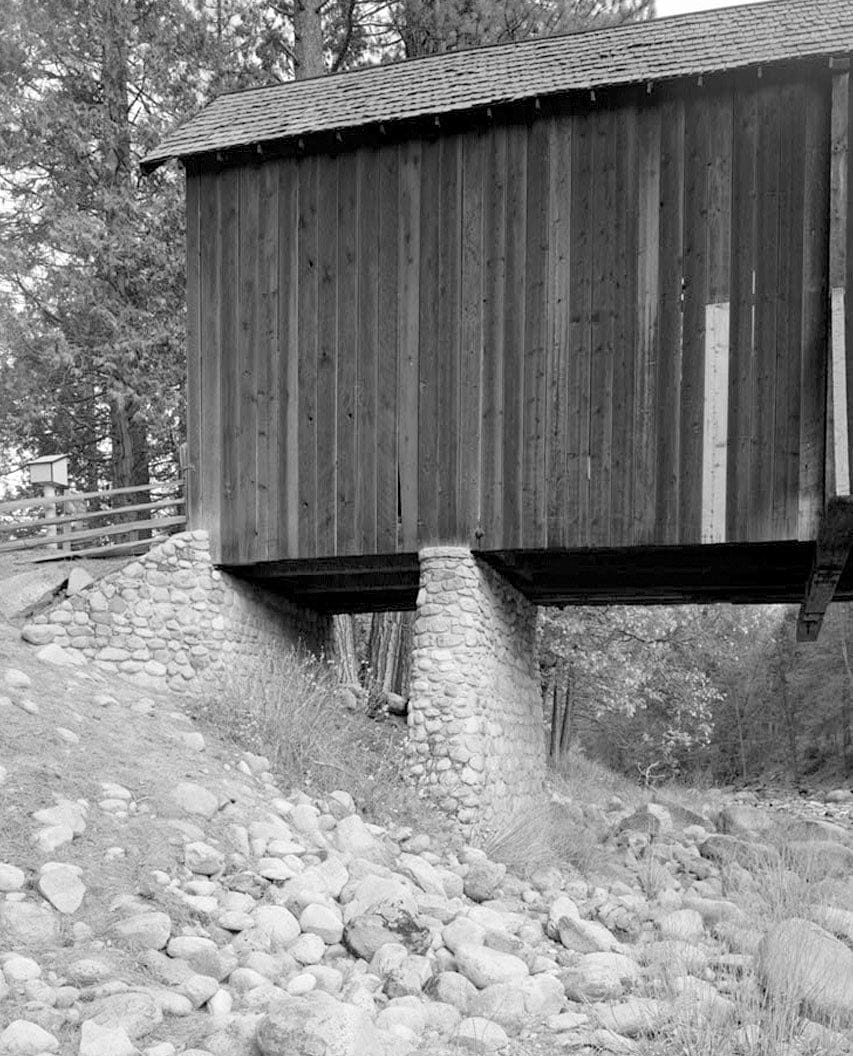 Historic Photo : Wawona Covered Bridge, Spanning South Fork Merced River on service road, Wawona, Mariposa County, CA 2 Photograph