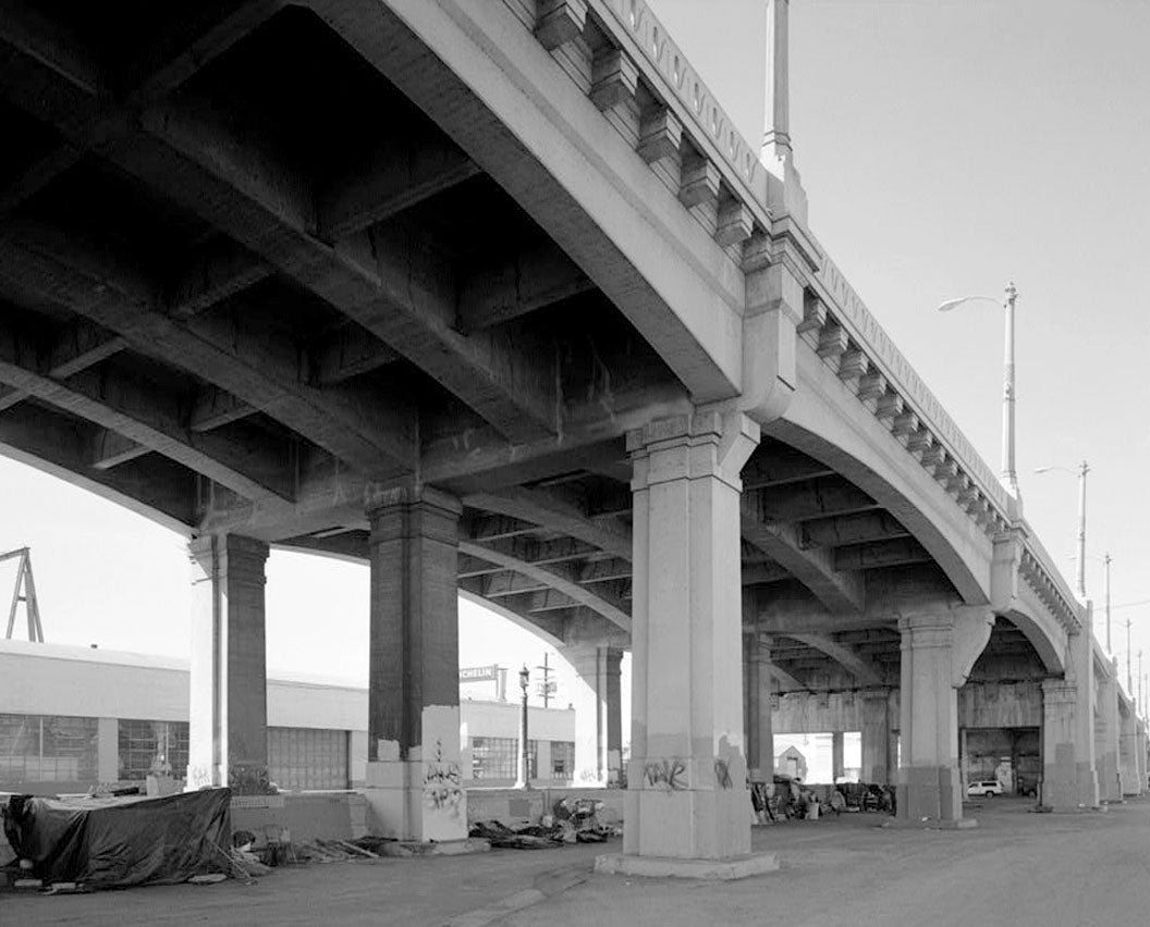 Historic Photo : Sixth Street Bridge, Spanning 101 Freeway at Sixth Street, Los Angeles, Los Angeles County, CA 9 Photograph