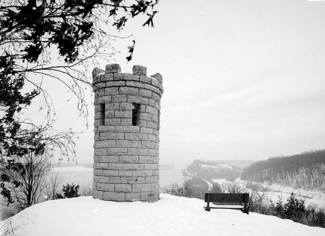 Historic Photo : Julien Dubuque Monument (Grave), Mississippi River Vicinity, Julien Dubuque Drive, Dubuque, Dubuque County, IA 1 Photograph