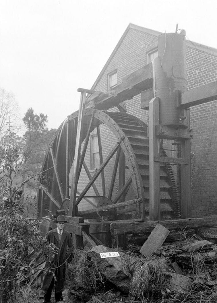 Historic Photo : Mill with Water Wheel, Aderholdt's Mill Road, Anniston, Calhoun County, AL 3 Photograph