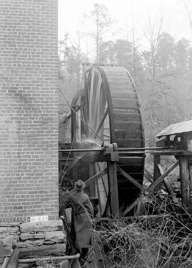 Historic Photo : Mill with Water Wheel, Aderholdt's Mill Road, Anniston, Calhoun County, AL 4 Photograph