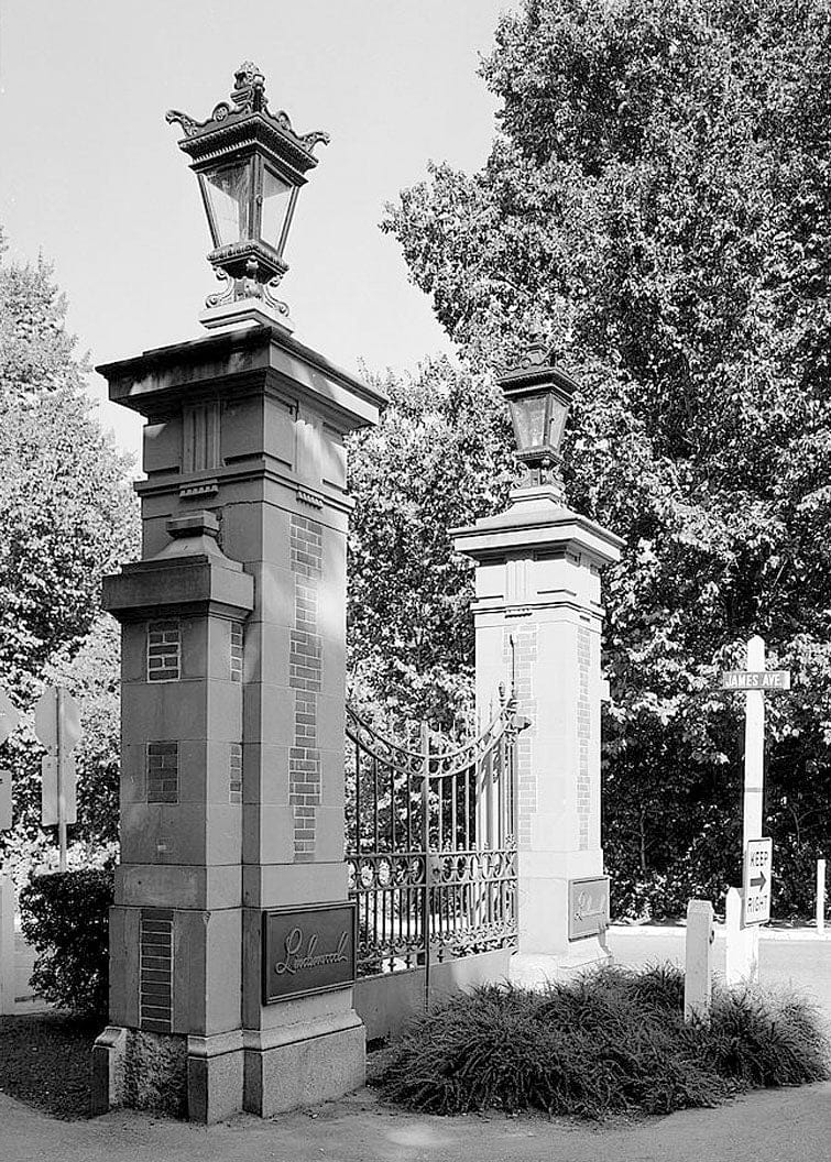 Historic Photo : Linden Towers Gates, Middlefield Road at James Lane, Atherton, San Mateo County, CA 3 Photograph