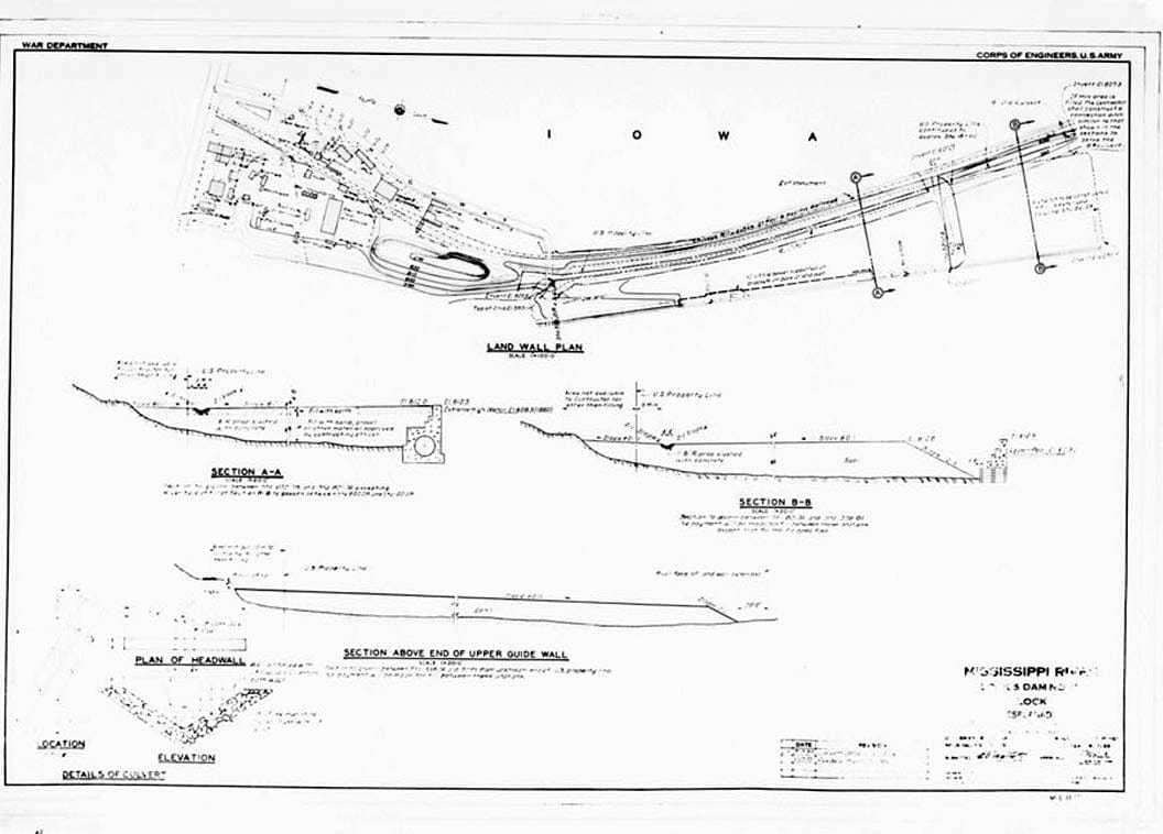 Historic Photo : Mississippi River 9-Foot Channel Project, Lock & Dam No. 11, Upper Mississippi River, Dubuque, Dubuque County, IA 39 Photograph