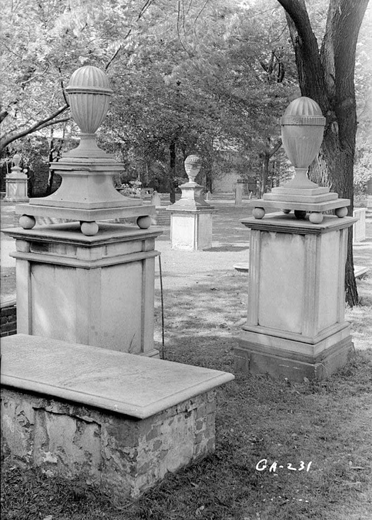 Historic Photo : St. Paul's Parish Cemetery Gate & Gravestones, 605 Reynolds Street, Augusta, Richmond County, GA 3 Photograph