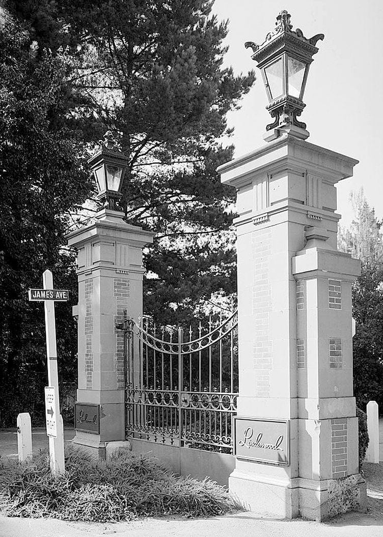 Historic Photo : Linden Towers Gates, Middlefield Road at James Lane, Atherton, San Mateo County, CA 4 Photograph