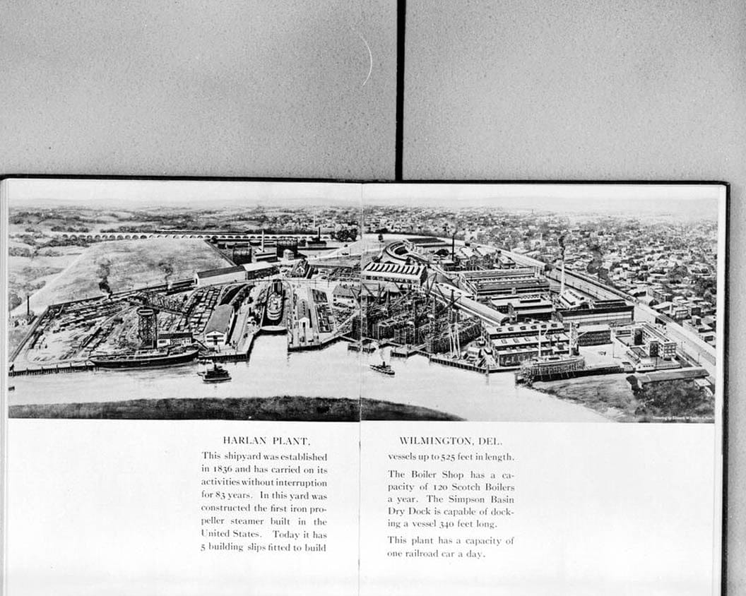 Historic Photo : Harlan & Hollingsworth Company Factory, 100 South West Street, Wilmington, New Castle County, DE 15 Photograph