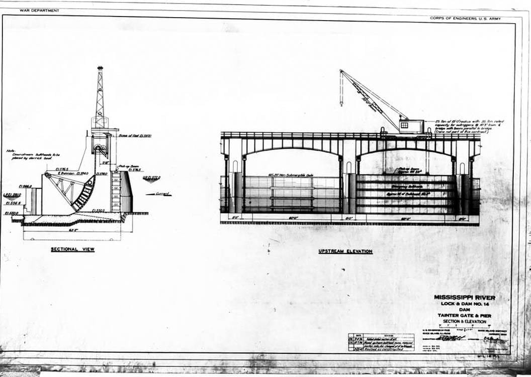 Historic Photo : Mississippi River 9-Foot Channel, Lock & Dam No. 14, Upper Mississippi River, Le Claire, Scott County, IA 6 Photograph