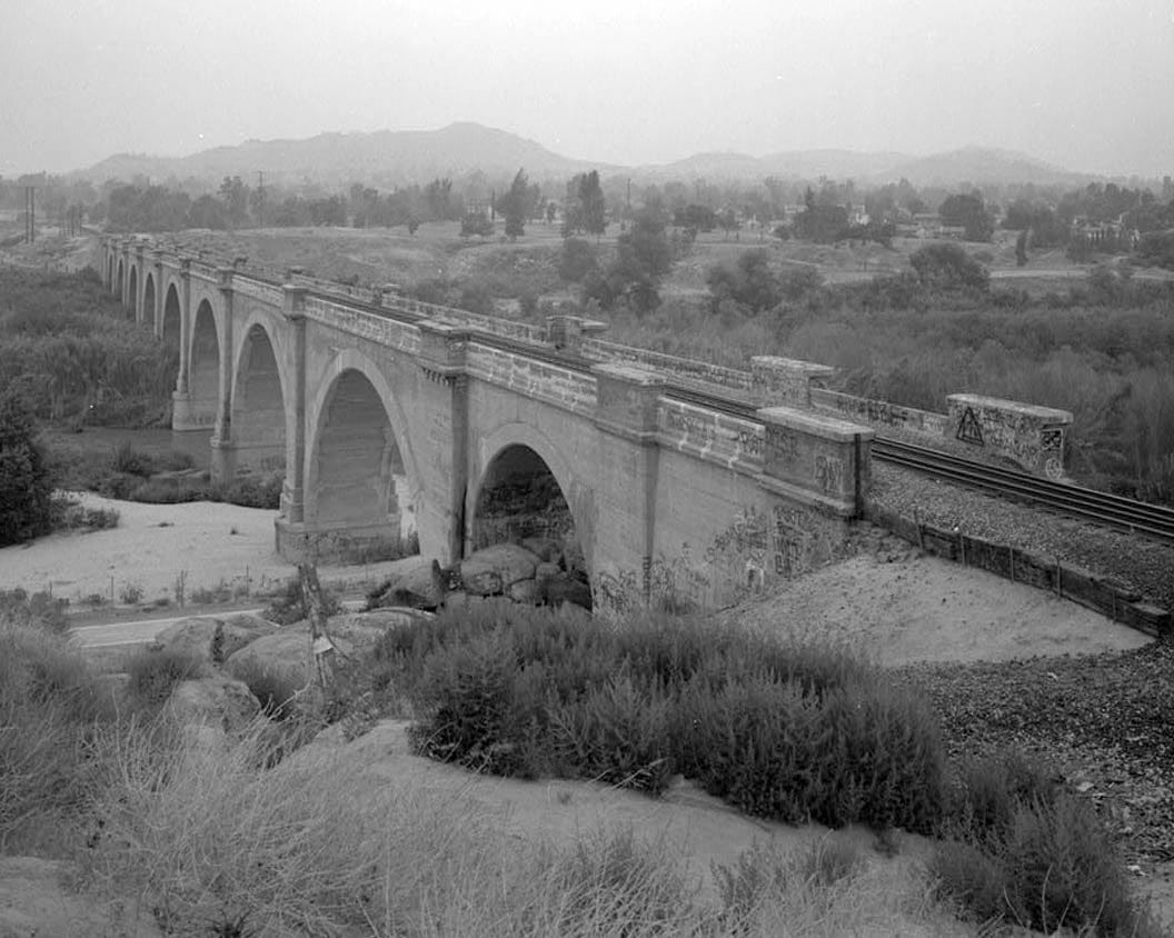 Historic Photo : Union Pacific Railroad Bridge, Spanning Santa Anna River, west of Riverside, Riverside, Riverside County, CA 2 Photograph