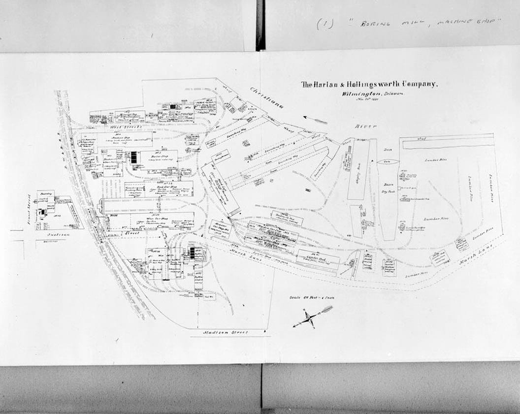 Historic Photo : Harlan & Hollingsworth Company Factory, 100 South West Street, Wilmington, New Castle County, DE 11 Photograph