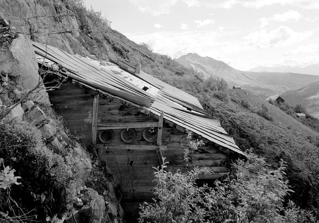 Historic Photo : Green Butte Copper Company, Portal Shed, McCarthy Creek 12 miles Northeast of McCarthy, McCarthy, Valdez-Cordova Census Area, AK 1 Photograph