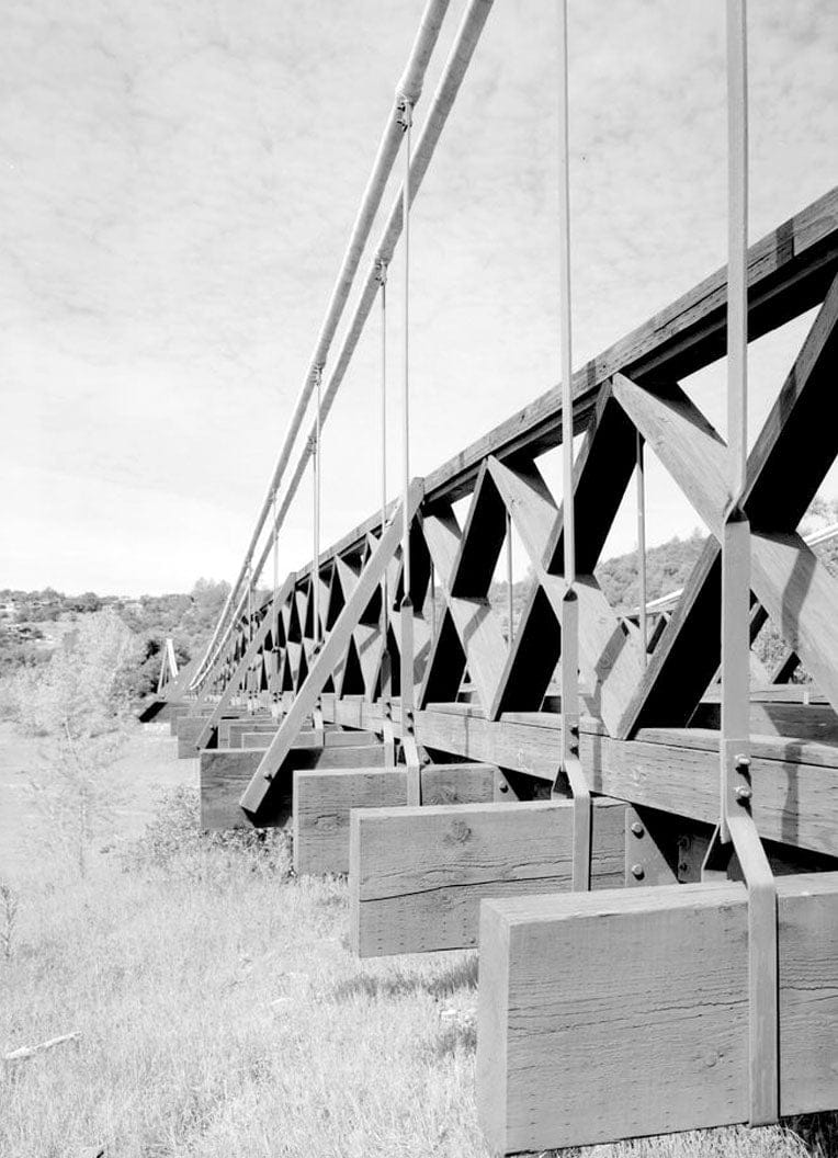 Historic Photo : Bidwell Bar Suspension Bridge & Stone Toll House, Near Lake Oroville (moved from fork of Feather River), Oroville, Butte County, CA 7 Photograph