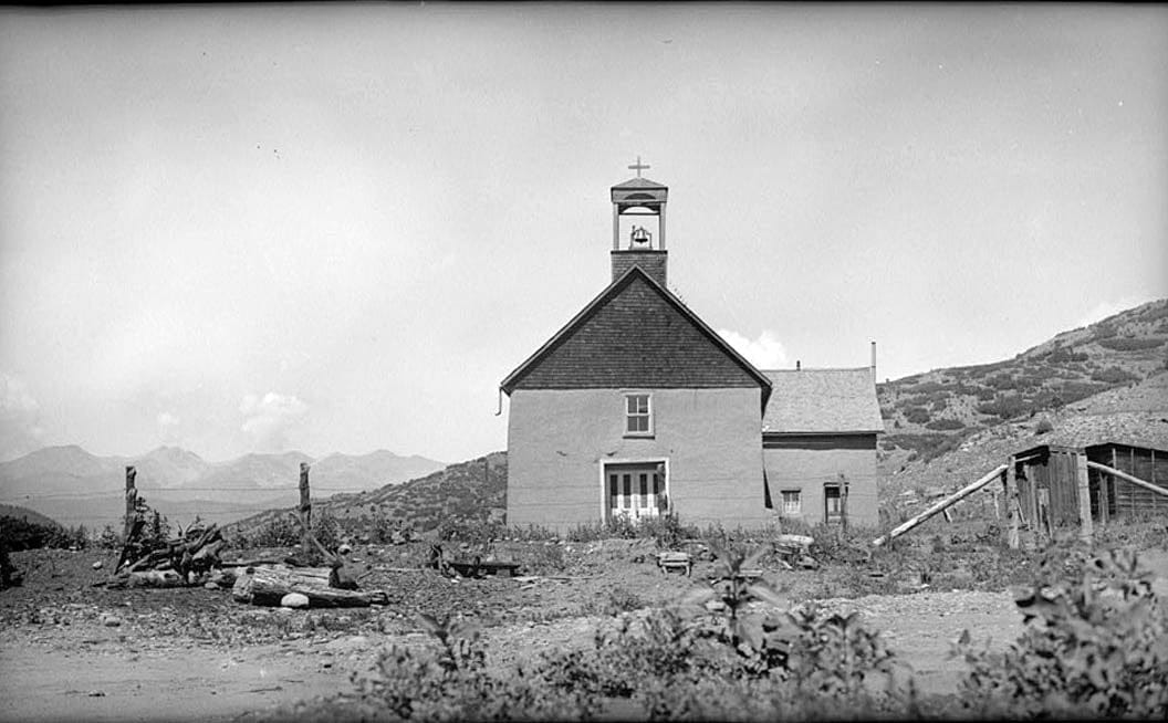 Historic Photo : Vigil Plaza, Church, Weston, Las Animas County, CO 1 Photograph