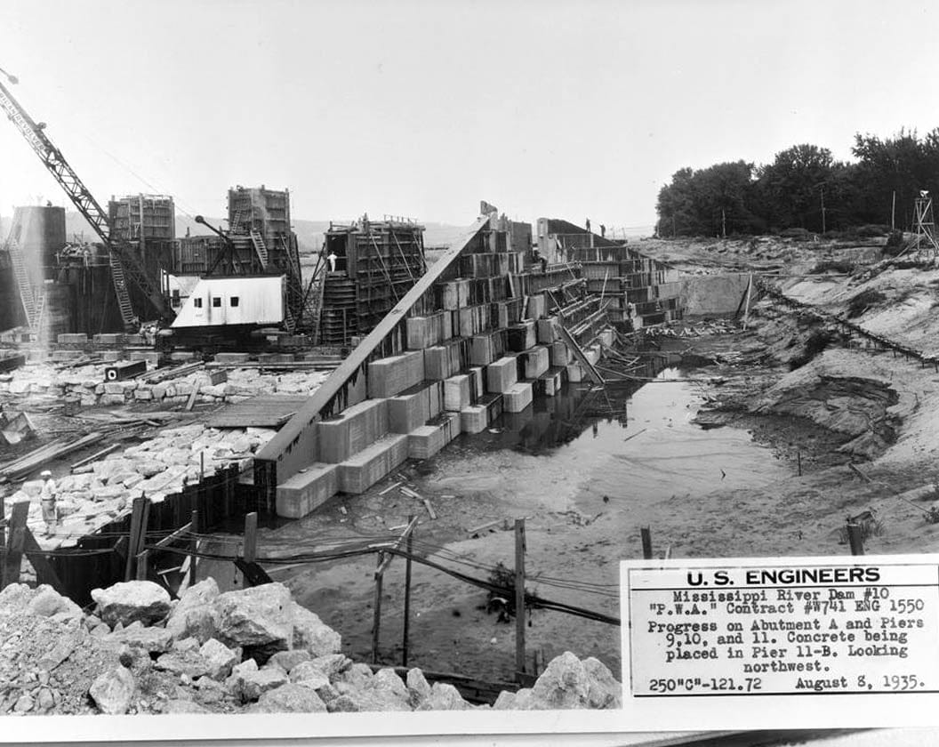 Historic Photo : Upper Mississippi River 9-Foot Channel, Lock & Dam No. 10, Guttenberg, Clayton County, IA 48 Photograph