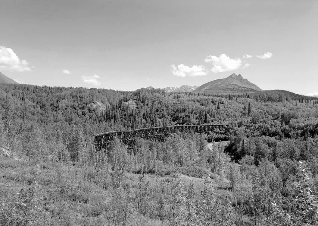 Historic Photo : Copper River & Northwestern Railroad, Gilahina Bridge, Mile 28.5, McCarthy Road, Chitina, Valdez-Cordova Census Area, AK 1 Photograph