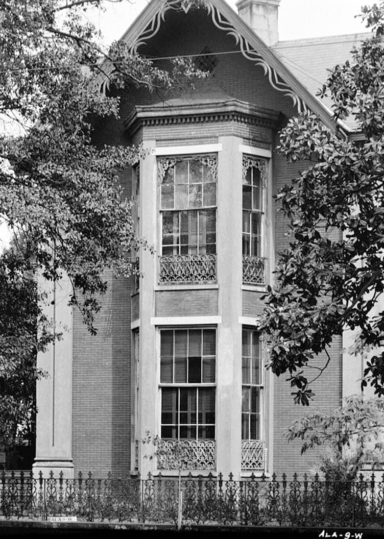 Historic Photo : J. W. Goldsby House & Iron Fence, 452 Government Street, Mobile, Mobile County, AL 1 Photograph
