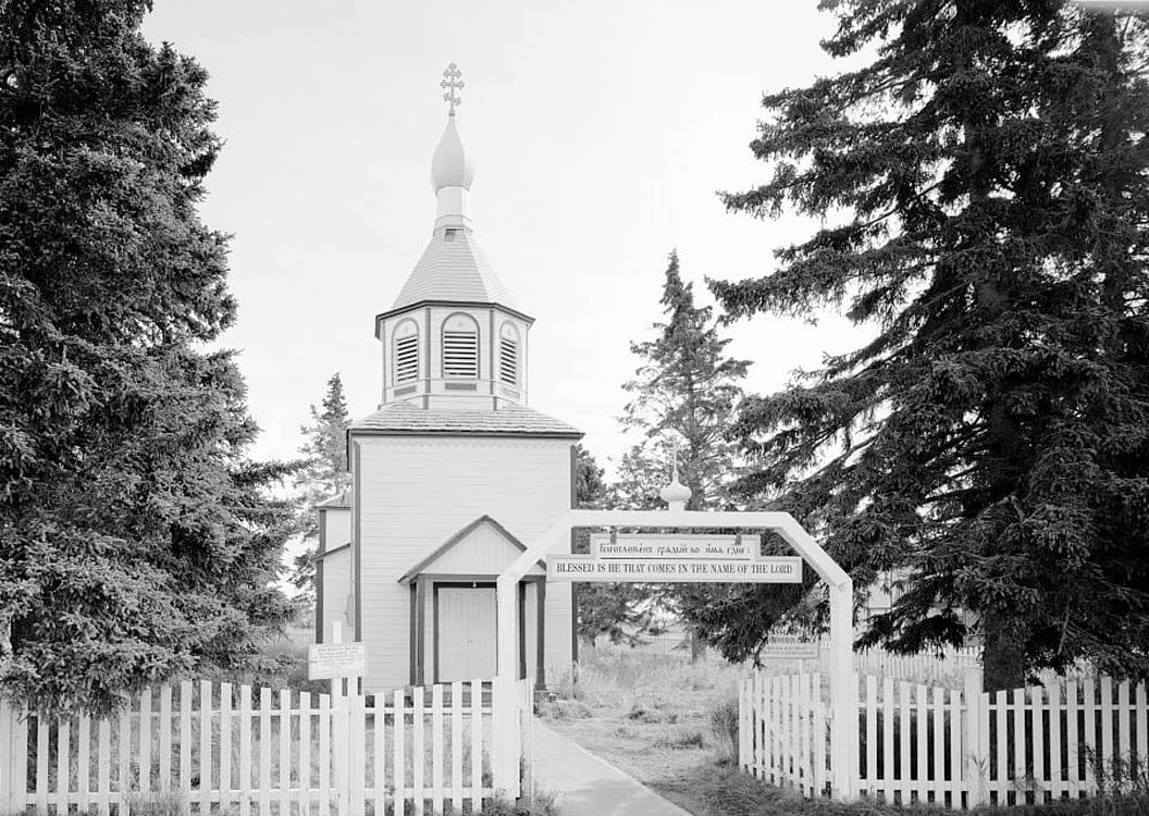 Historic Photo : Holy Assumption Russian Orthodox Church, Church, Mission & Overland Streets, Kenai, Kenai Peninsula Borough, AK 3 Photograph