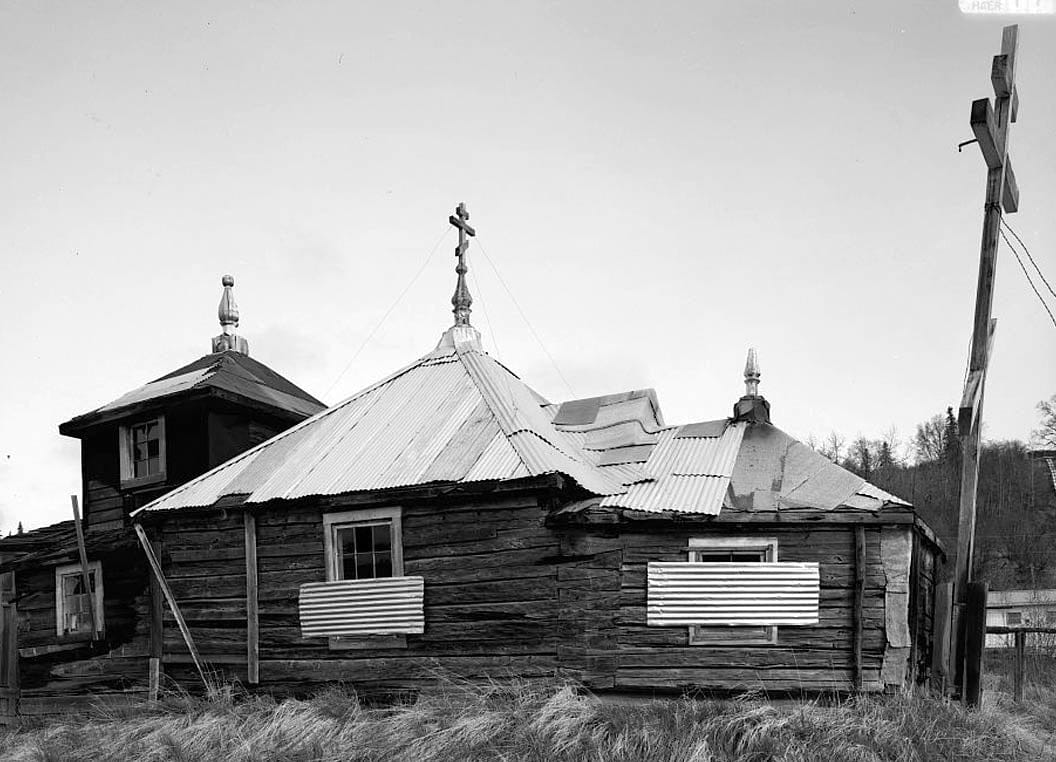 Historic Photo : Elevation of Holy Cross Russian Orthodox Church (Old), Russian Mission, Wade Hampton Census Area, AK 1 Photograph