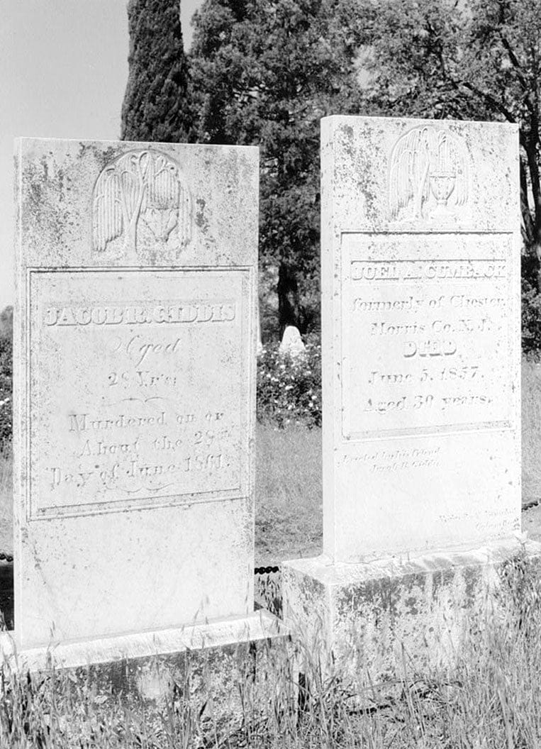 Historic Photo : Grave Stones, Mountain View Cemetery, Bigler Street, Columbia, Tuolumne County, CA 7 Photograph