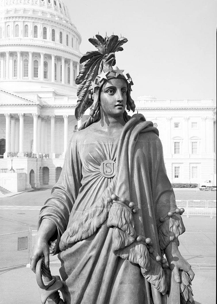 Historic Photo : U.S. Capitol, Statue of Freedom, Intersection of North, South, & East Capitol Streets & Capitol Mall, Washington, District of Columbia, DC 14 Photograph