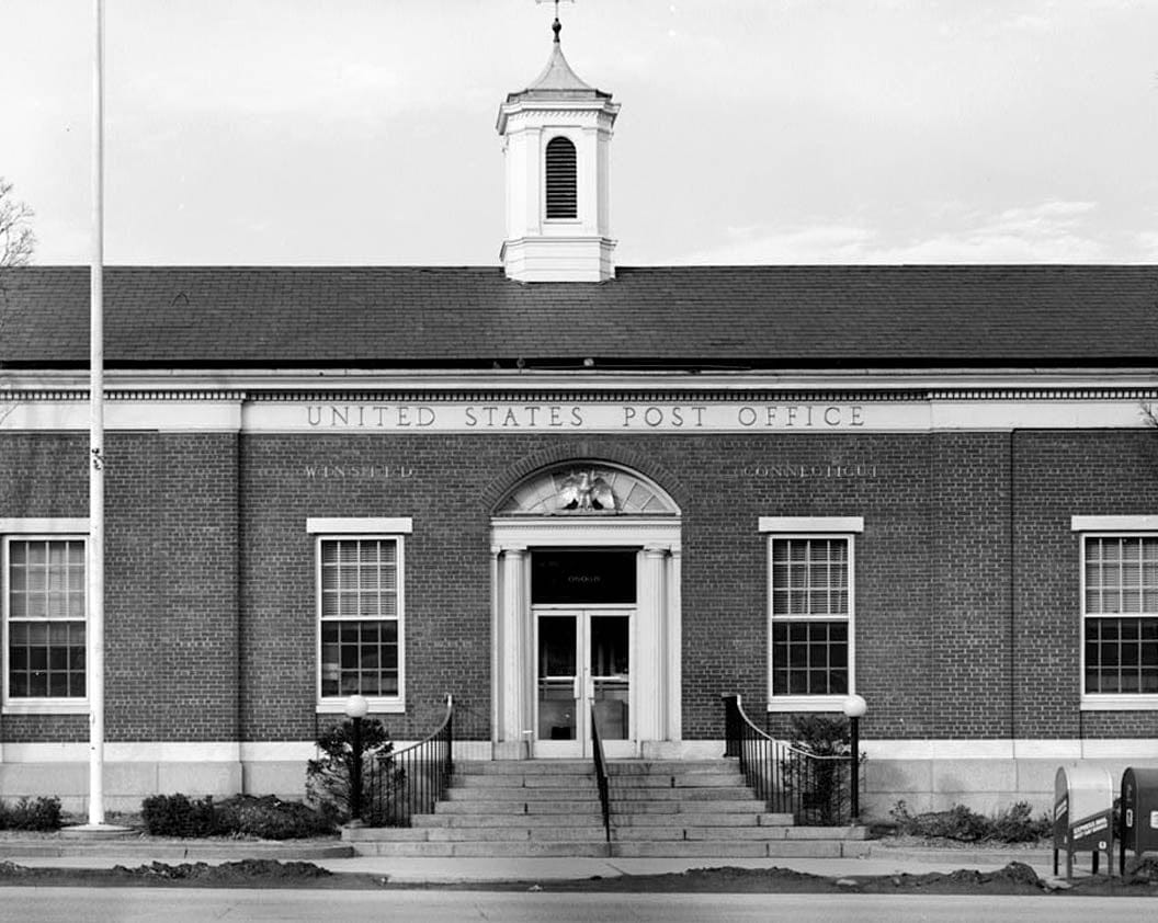 Historic Photo : Winsted Post Office, 328 Main Street (U.S. Route 44), Winsted, Litchfield County, CT 1 Photograph