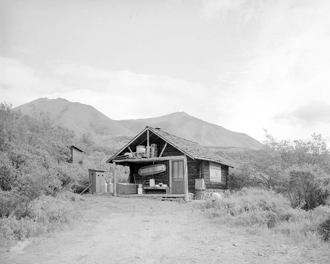 Historic Photo : Mount McKinley Patrol, Upper East Fork Cabin No.29, East Fork Toklat River, mile 43, Cantwell, Denali Borough, AK 1 Photograph