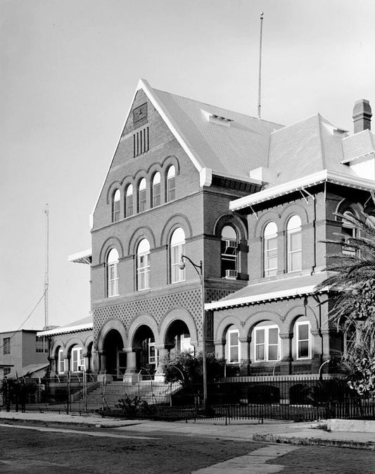 Historic Photo : Key West Post Office, U.S. Customs House, U.S. Courthouse & Lighthouse Quarters, Front Street, Key West, Monroe County, FL 7 Photograph