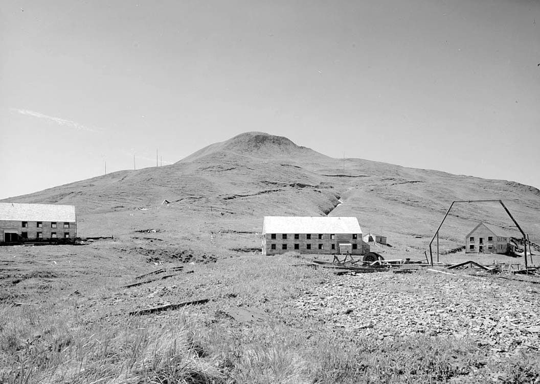 Historic Photo : Naval Operating Base Dutch Harbor & Fort Mears, Mount Ballyhoo Garrison Barracks, Unalaska, Aleutian Islands, AK 1 Photograph