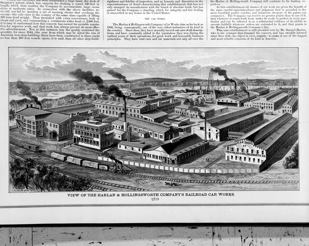 Historic Photo : Harlan & Hollingsworth Company Factory, 100 South West Street, Wilmington, New Castle County, DE 14 Photograph