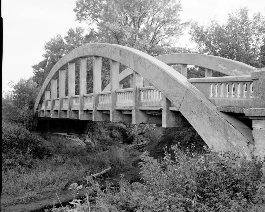 Historic Photo : Rock Valley Bridge, Spanning North Timber Creek at Old U.S. Highway 30, Marshalltown, Marshall County, IA 5 Photograph