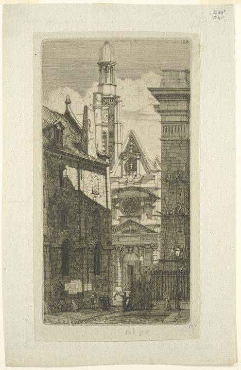 Art Print : 1852, Paris la nuit. - Vintage Wall Art