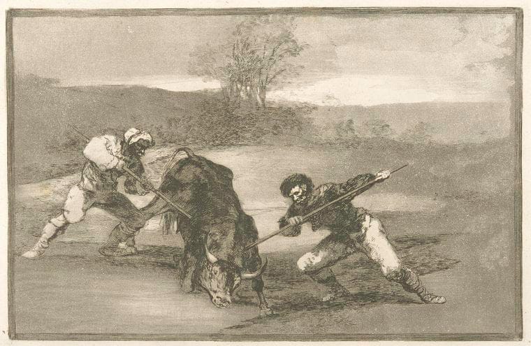 Art Print : 1816, Otro modo de cazar A Pie. - Vintage Wall Art