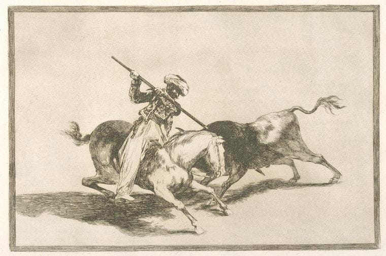 Art Print : 1816, El animoso Moro Gazul ES el Primero que lanceo toros en regla. - Vintage Wall Art