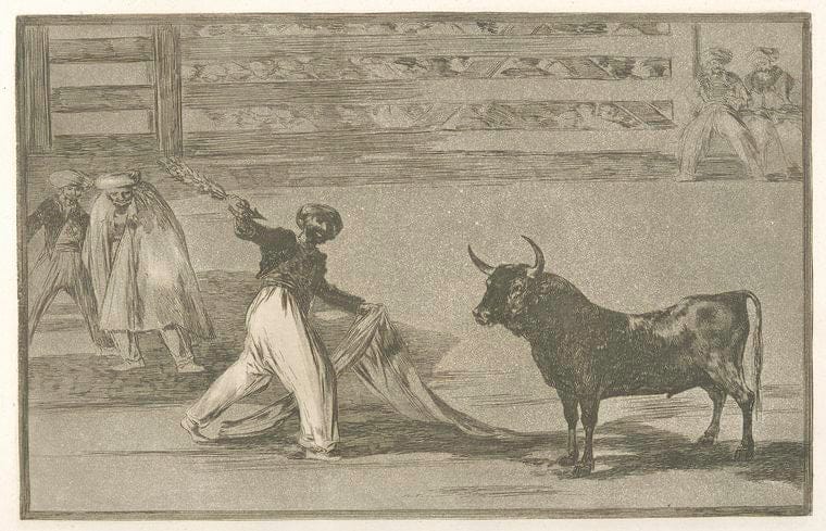 Art Print : 1816, Origen de Los arpones o banderillas. - Vintage Wall Art